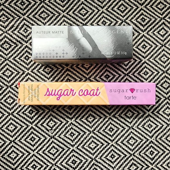 Lipstick Bundle Tarte Sugar Rush Velvet Lipstick Belle en Argent Auteur Matte - Picture 1 of 9